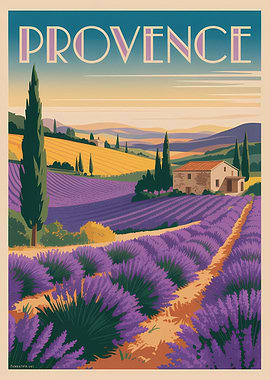 Provence Lavender Field Travel Poster