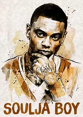 Soulja Boy Watercolor Portrait