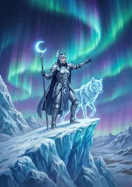 Moon Knightess and Spirit Wolf