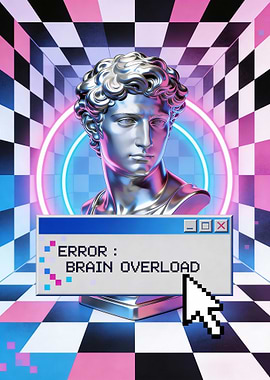 Vaporwave Brain Overload Error Aesthetic Art
