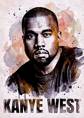 Kanye West Watercolor Portrait