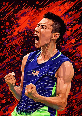 Badminton Player Celebrating Victory