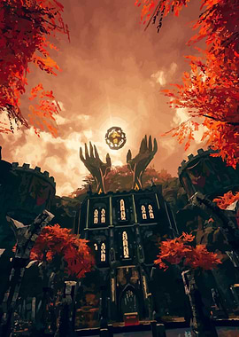 Fantasy Castle with Autumnal Foliage