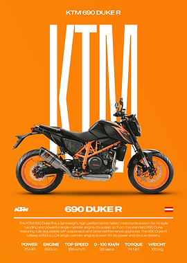 KTM 690 Duke R Motorcycle Poster