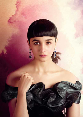 Alia Bhatt Portrait with Black Dress
