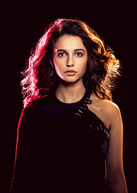 Naomi Scott portrait with dark background