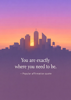 Affirmation Quote with Cityscape Silhouette