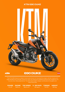 KTM 690 Duke Motorcycle Poster