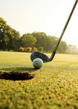 Golf ball near the hole