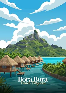 Bora Bora French Polynesia Travel Poster