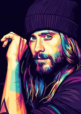 Jared Leto Colorful Portrait