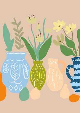 Vases with Flowers Still Life