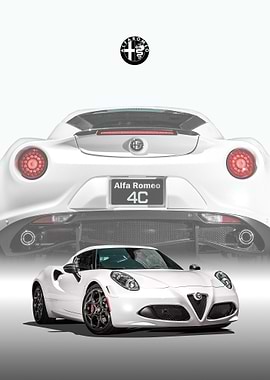 Alfa Romeo 4C White Car