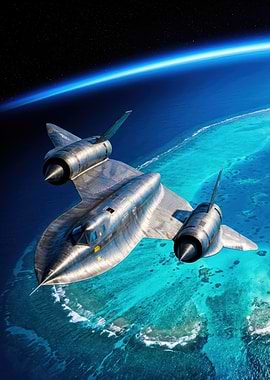 SR-71 Blackbird over Tropical Waters