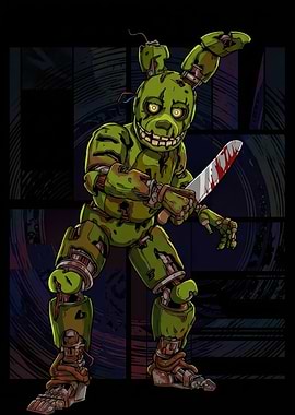 Springtrap with Bloody Knife Illustration