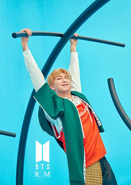 RM from BTS hanging on bars