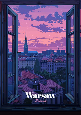 Warsaw, Poland: Open Window Cityscape