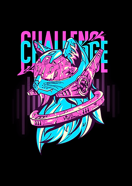 Cyberpunk Cat Challenge Illustration