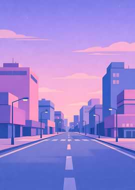 Cityscape in Pastel Colors