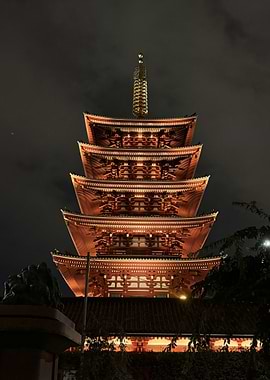 Five Story Pagoda Sensoji Night