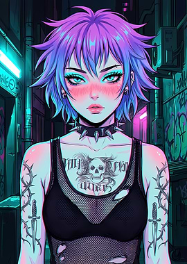 Anime Girl in Urban Setting