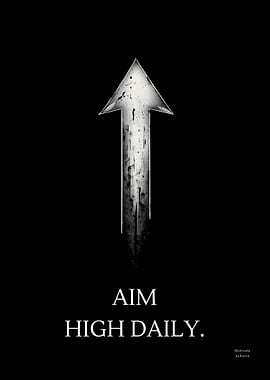 Ascending Arrow | Aim High Daily – Minimalist Motivational Wall Art
