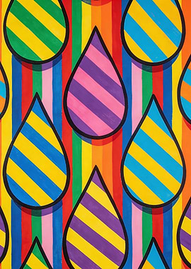 Colorful Striped Teardrop Pattern