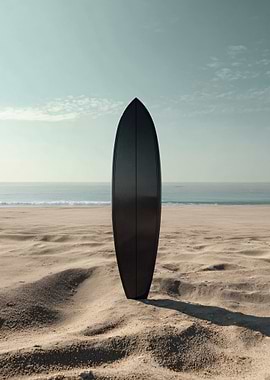Surfboard on Sandy Beach