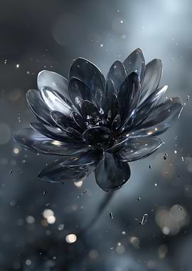 Metallic Flower in Dark Ambiance