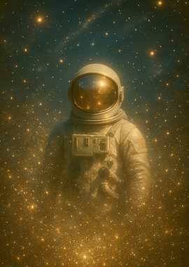 Astronaut in a Starry Field