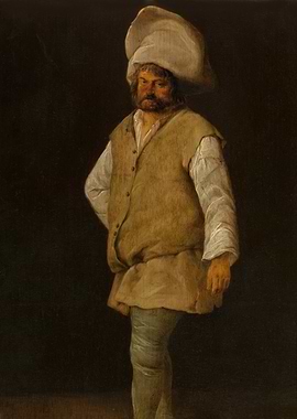 Man with a Large Hat Painting