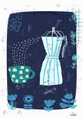 Coffee Moka Pot and Cup