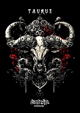 Taurus Zodiac Sign Necrotic Art