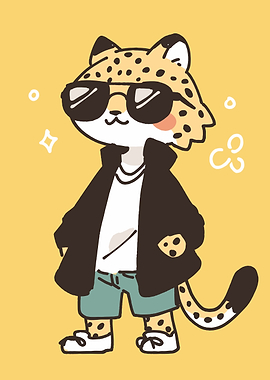 Cool Cartoon Leopard with Sunglasses