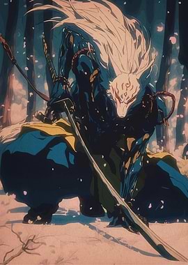 Wolf Warrior in Snowy Forest
