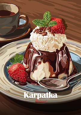 Karpatka Dessert with Coffee