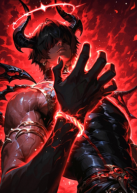 Demon Character in Red Hues