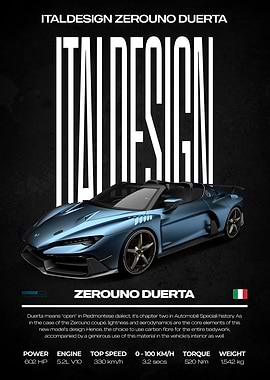 Italdesign Zerouno Duerta Car Poster