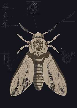 Moth with Skull Blueprint