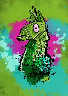 Green Llama Pinata Digital Art