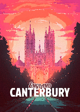 England Canterbury Mosaic Art Poster