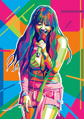 Kim Ji-Won Colorful Pop Art Singer Illustration