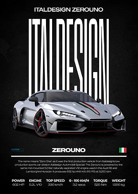 Italdesign Zerouno Car Poster
