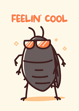 Cool Cockroach Cartoon with Sunglasses