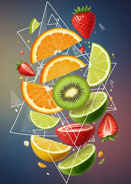 Geometric Fruit Composition