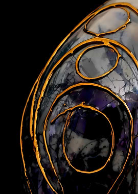 Golden Circles – Elegant Abstract Art – Abstract Porcelain #21