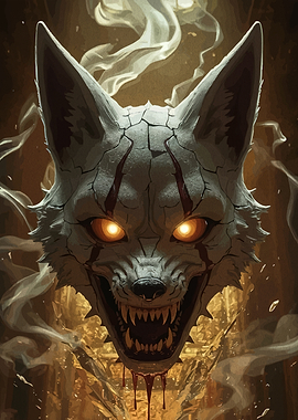 Creepy Wolf Mask with Glowing Eyes