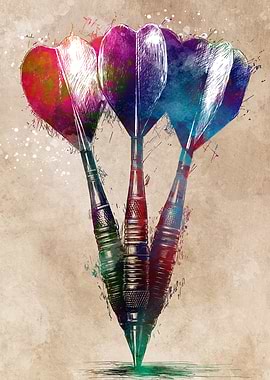Watercolor Darts Art