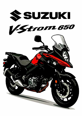 Suzuki V-Strom 650 Motorcycle Illustration