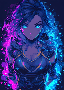 Anime Girl with Glowing Eyes